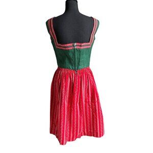 Kruger Dirndl Berchtesgaden Traditional Oktoberfest Dress (Green & Red) -Size 42